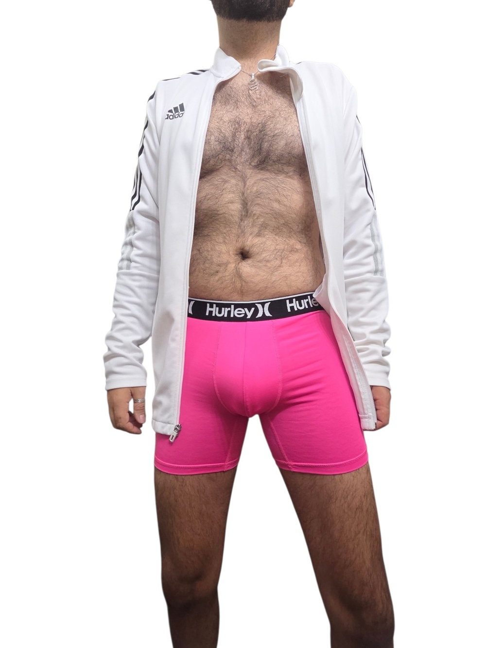 Hurley Men's Hot Pink Performance Boxer Briefs with Black Waistband Size M